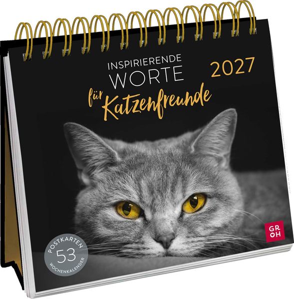 Postkartenkalender 2027: Inspirierende Worte für Katzenfreunde