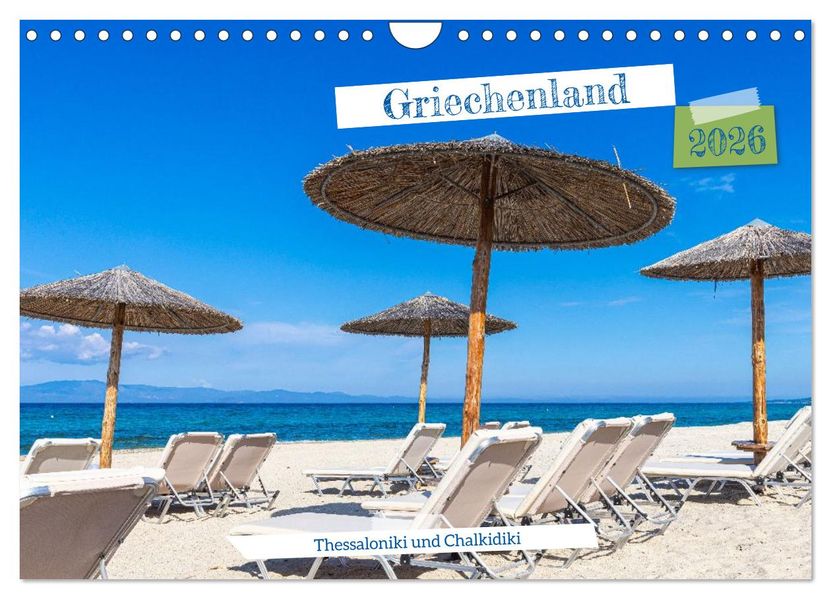 Griechenland - Thessaloniki und Chalkidiki (Wandkalender 2026 DIN A4 quer) CALVENDO Monatskalender