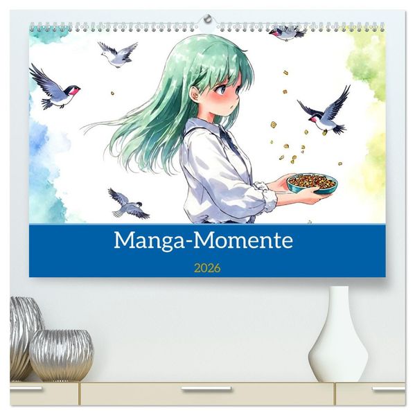 Manga-Momente (hochwertiger Premium Wandkalender 2026 DIN A2 quer) Kunstdruck in Hochglanz