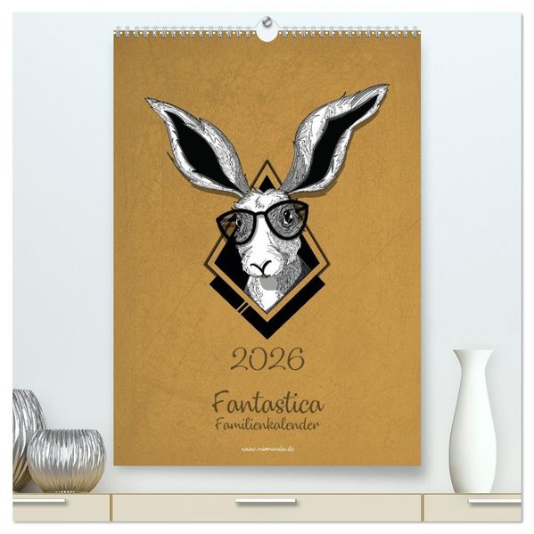 Fantastica Familienkalender miomanda (hochwertiger Premium Wandkalender 2026 DIN A2 hoch) Kunstdruck in Hochglanz