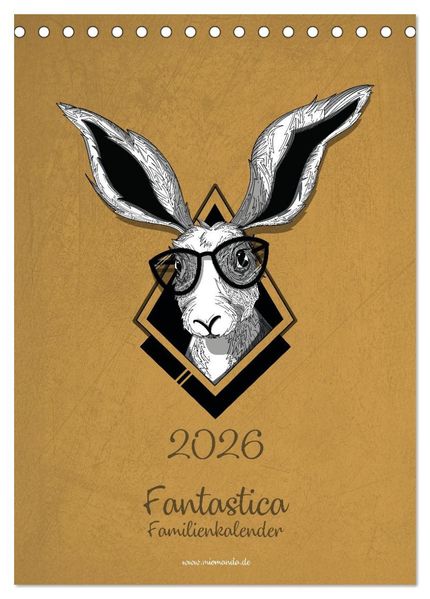 Fantastica Familienkalender miomanda (Tischkalender 2026 DIN A5 hoch) CALVENDO Monatskalender