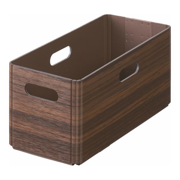 KiiNi Box S - Japanische Aufbewahrungsbox in Holzoptik (dunkelbraun) | by KING JIM
