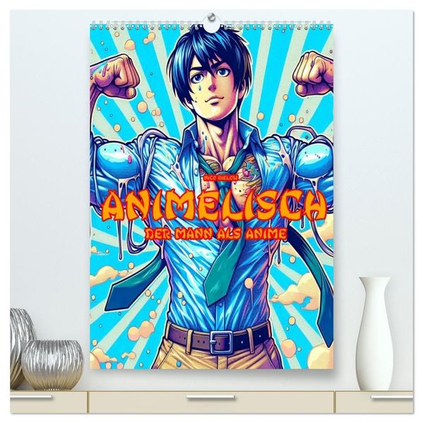 Animelisch der Mann als Anime (hochwertiger Premium Wandkalender 2026 DIN A2 hoch) Kunstdruck in Hochglanz