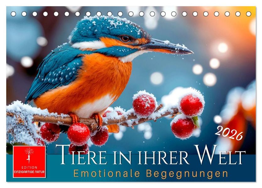 Tiere in ihrer Welt (Tischkalender 2026 DIN A5 quer) CALVENDO Monatskalender