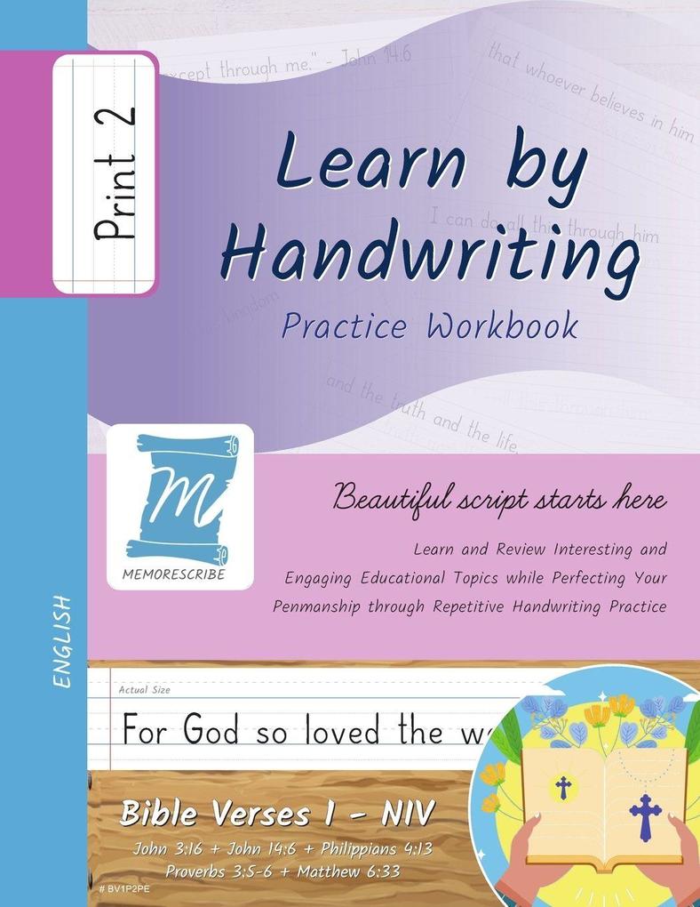 Handwriting Practice Workbook - Bible Verses 1 - NIV - Print Level 2