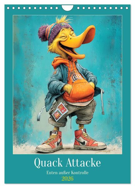 Quack Attacke. Enten außer Kontrolle (Wandkalender 2026 DIN A4 hoch) CALVENDO Monatskalender