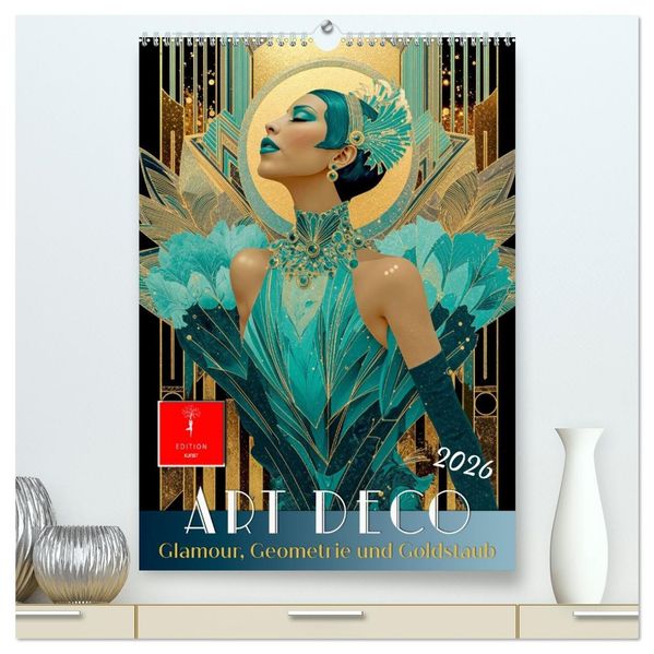 Art Deco - Glamour Geometrie und Goldstaub (hochwertiger Premium Wandkalender 2026 DIN A2 hoch) Kunstdruck in Hochglanz
