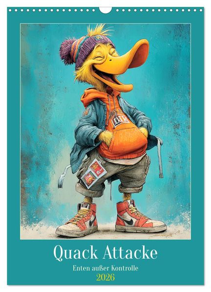 Quack Attacke. Enten außer Kontrolle (Wandkalender 2026 DIN A3 hoch) CALVENDO Monatskalender