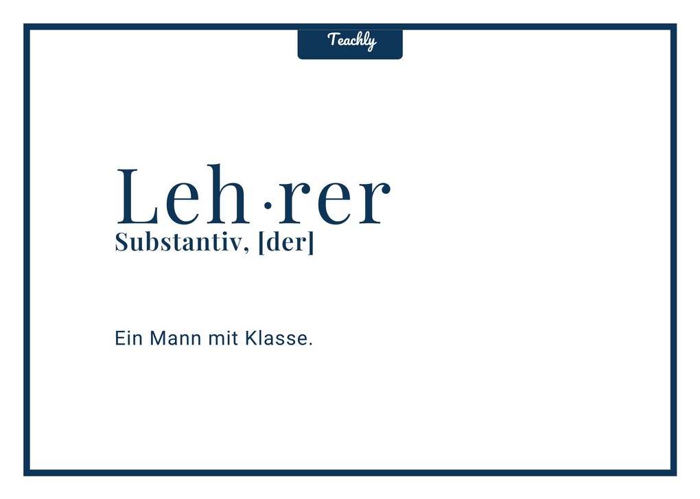Teachly Postkarte Mann mit Klasse