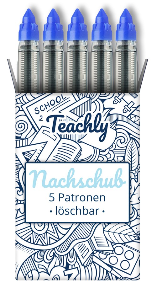 Teachly Nachschub Patrone 5er Set Blau löschbar
