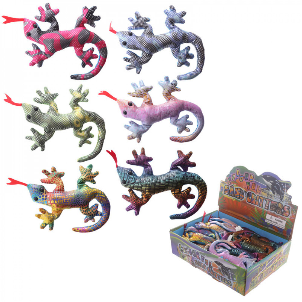 Kleiner mit Sand gefuellter Salamandergecko