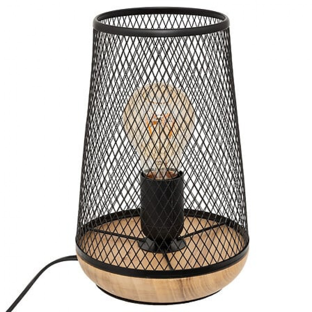 Zentrada Metall Schwarze Holzlampe H23 Schwarz
