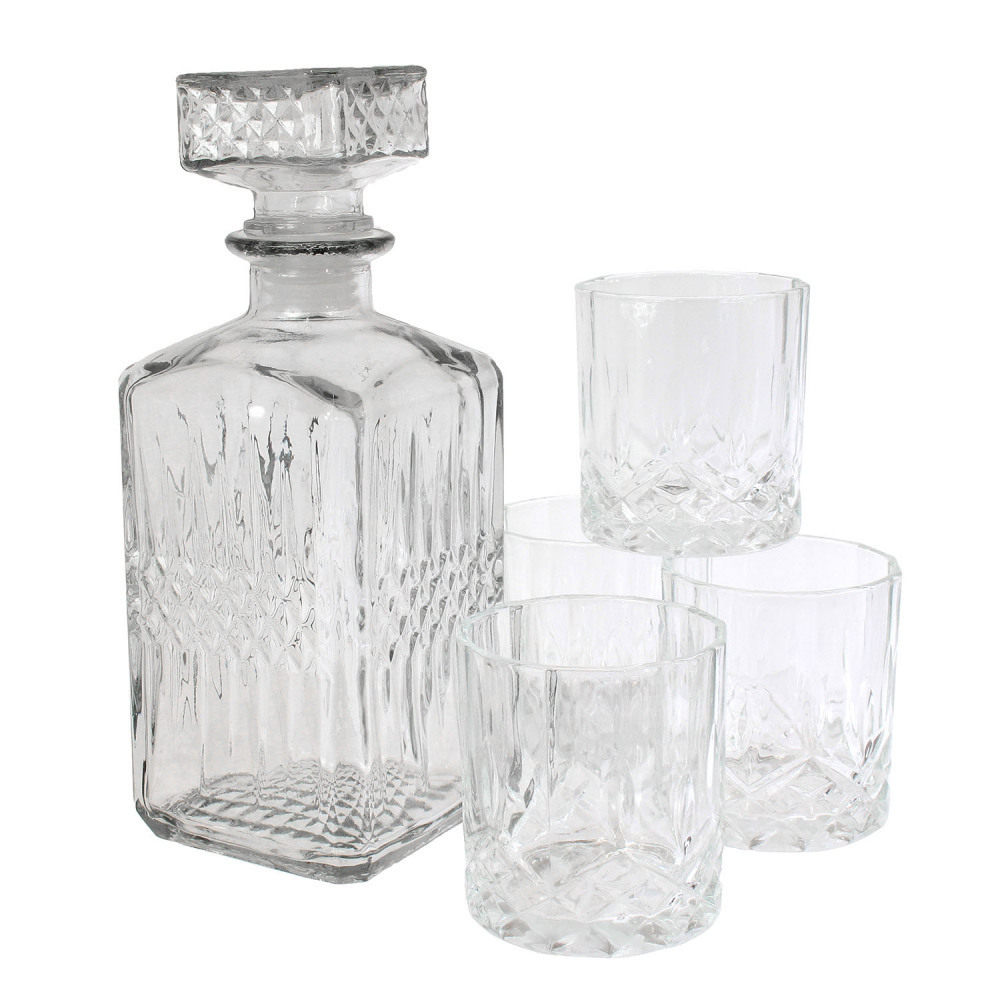 Whiskykaraffe und Glas x4