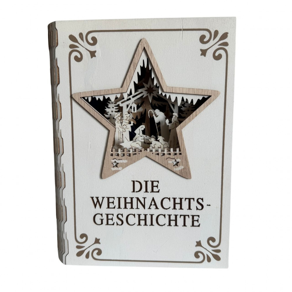 Deko-Buch mit 9 LED und Timer Batterien 2xAAA nic