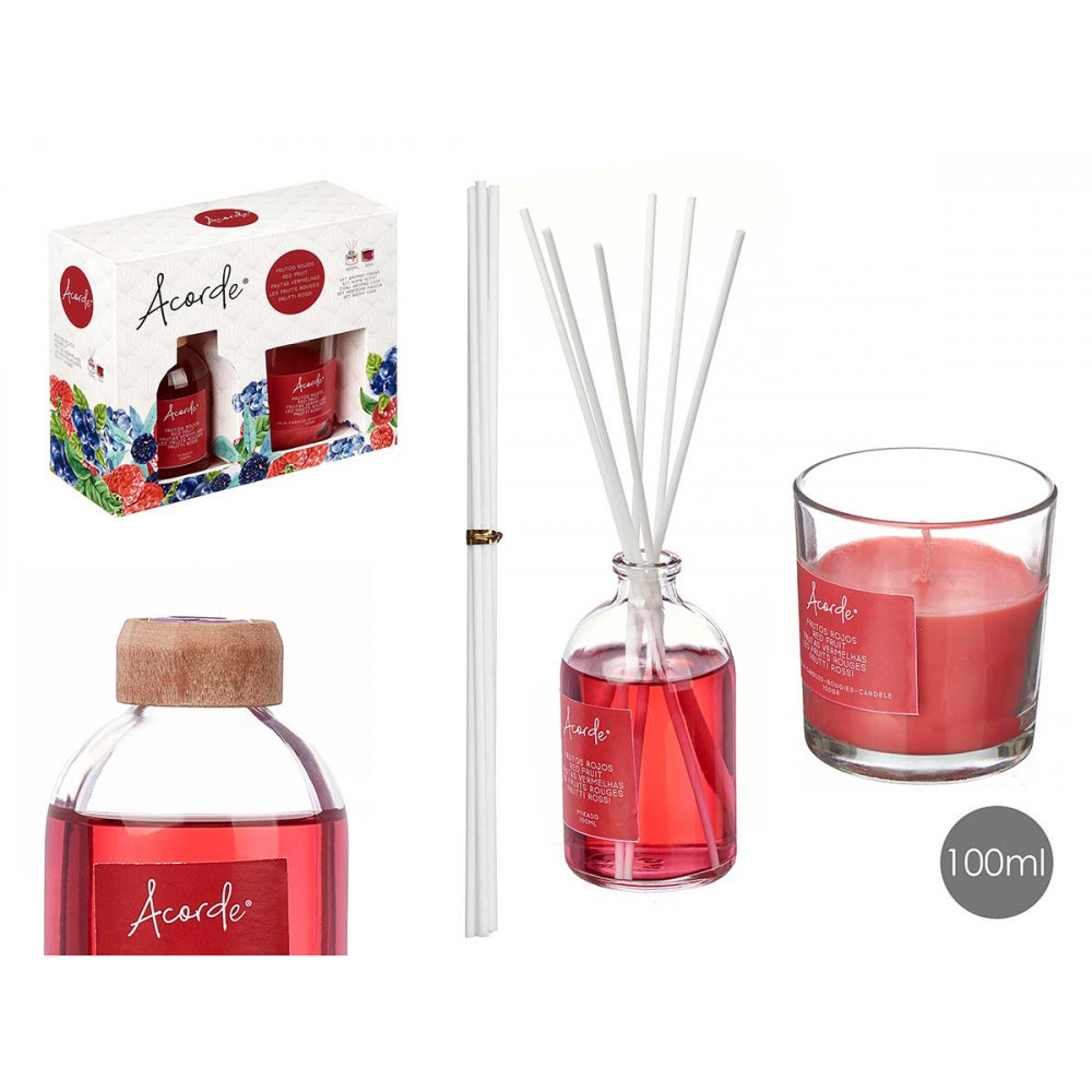 mikado set 100ml Kerze 30h rote Beeren