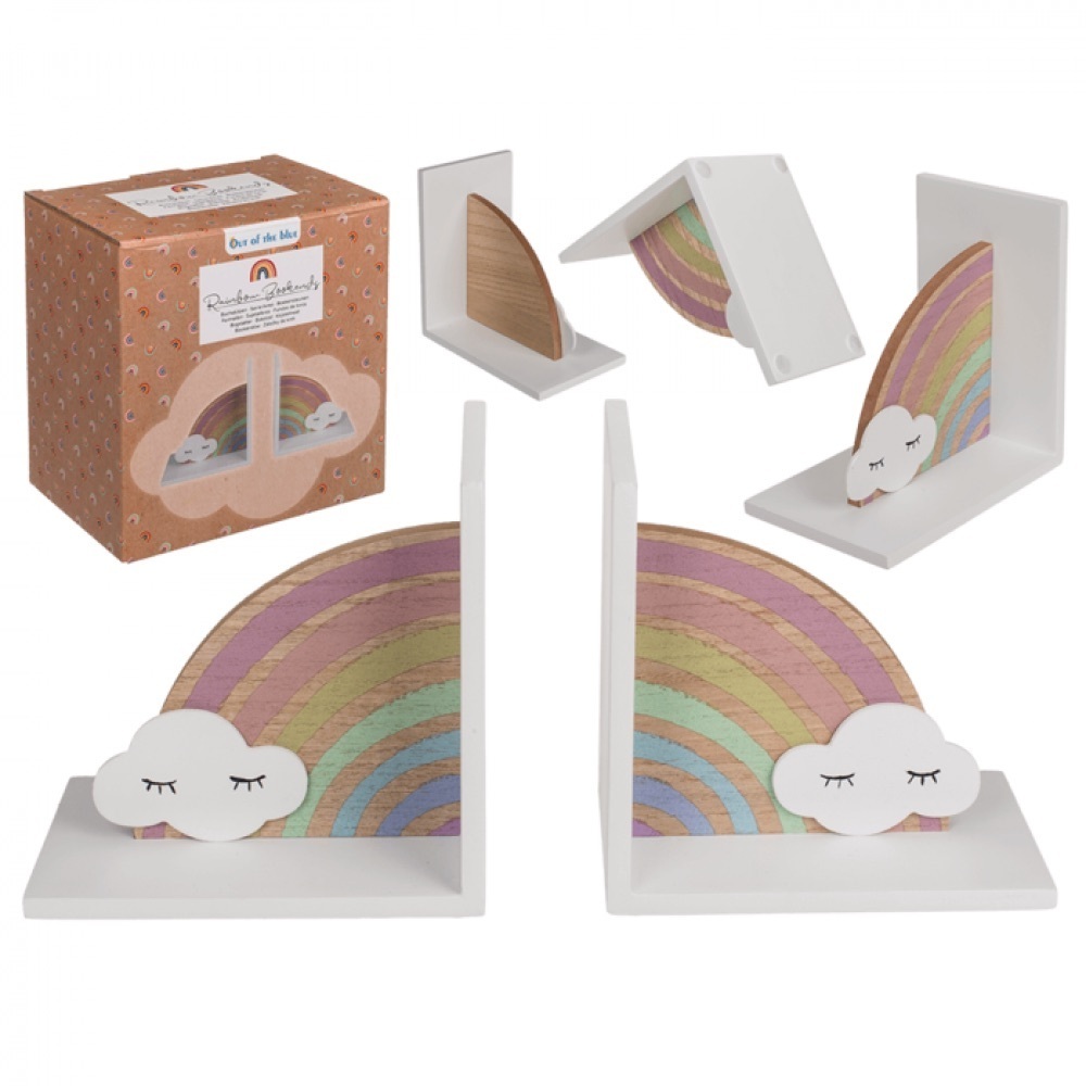 Zentrada Holz-Buchstuetze Regenbogen Mit Wolke