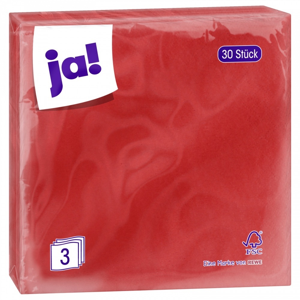 Ja! servietten rot 30er33cm