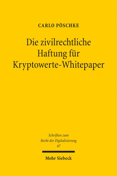 Die zivilrechtliche Haftung für Kryptowerte-Whitepaper