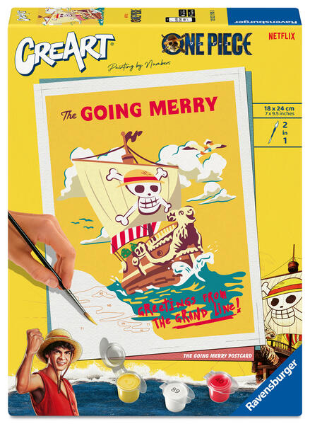 CreArt Malen nach Zahlen Adults Trend One Piece - Das Piratenschiff Flying Lamb (Going Merry)