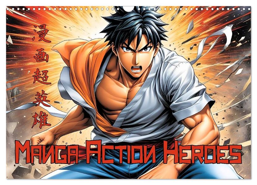 Manga Action Heroes (Wandkalender 2026 DIN A3 quer) CALVENDO Monatskalender