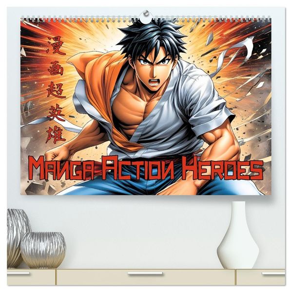 Manga Action Heroes (hochwertiger Premium Wandkalender 2026 DIN A2 quer) Kunstdruck in Hochglanz