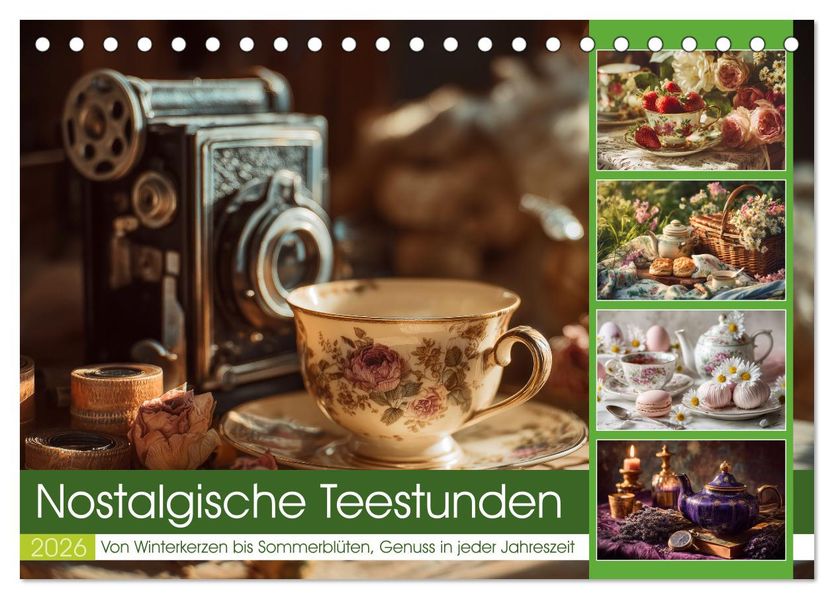 Nostalgische Teestunden (Tischkalender 2026 DIN A5 quer) CALVENDO Monatskalender