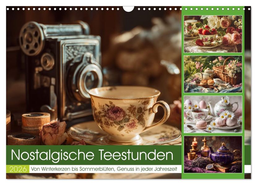 Nostalgische Teestunden (Wandkalender 2026 DIN A3 quer) CALVENDO Monatskalender