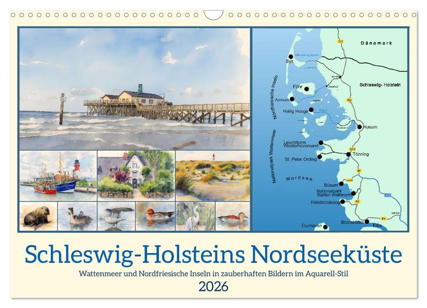 Schleswig-Holsteins Nordseeküste (Wandkalender 2026 DIN A3 quer) CALVENDO Monatskalender