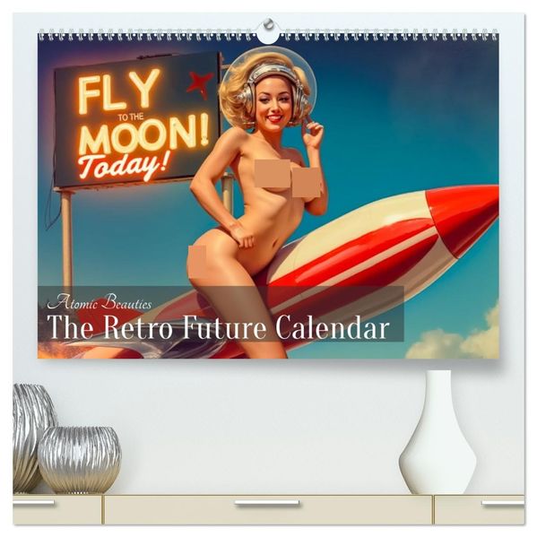 Atomic Beauties - The Retro Future Calendar (hochwertiger Premium Wandkalender 2026 DIN A2 quer) Kunstdruck in Hochglanz