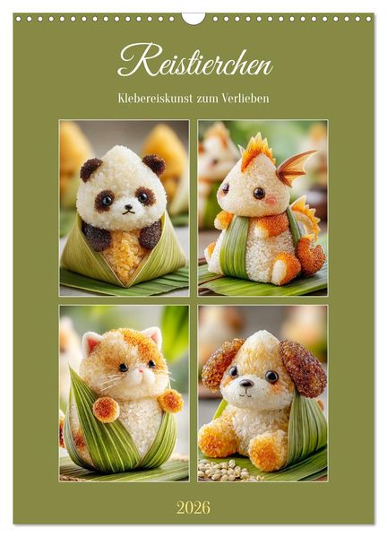 Reistierchen. Klebereiskunst zum Verlieben (Wandkalender 2026 DIN A3 hoch) CALVENDO Monatskalender