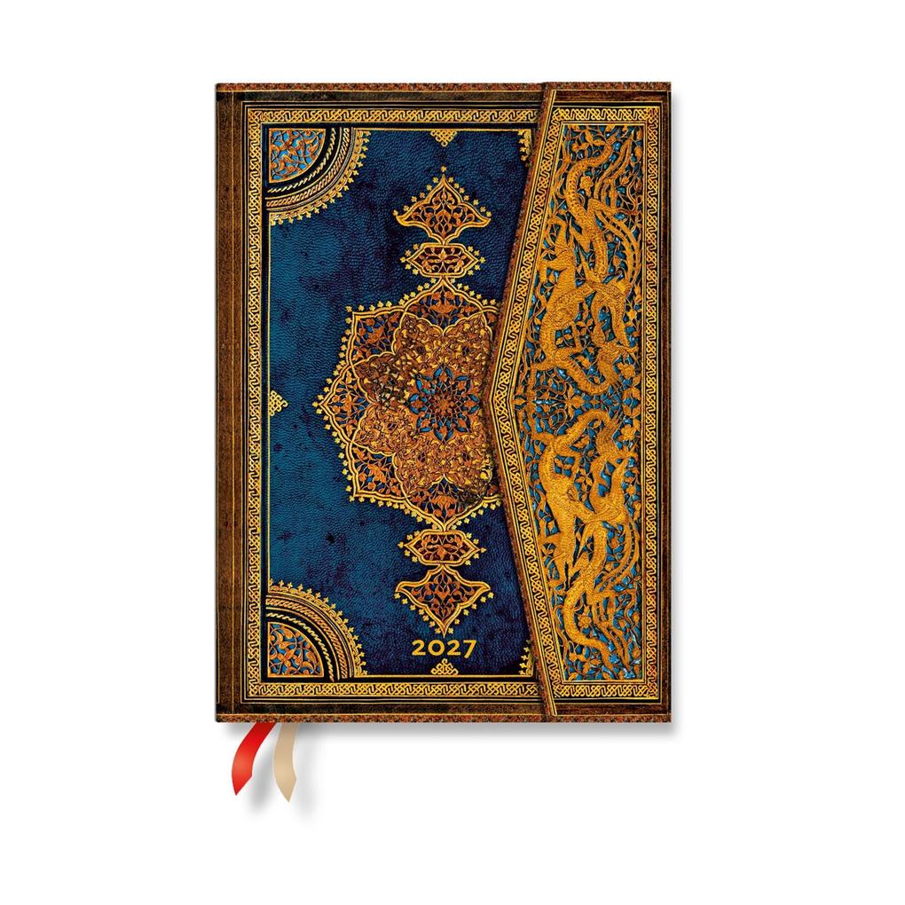 2027 Safavid Indigo MIDI Vertical Hardcover 12-Month Weekly Planner 160pg 100gsm by Paperblanks (Safavid Binding Art)