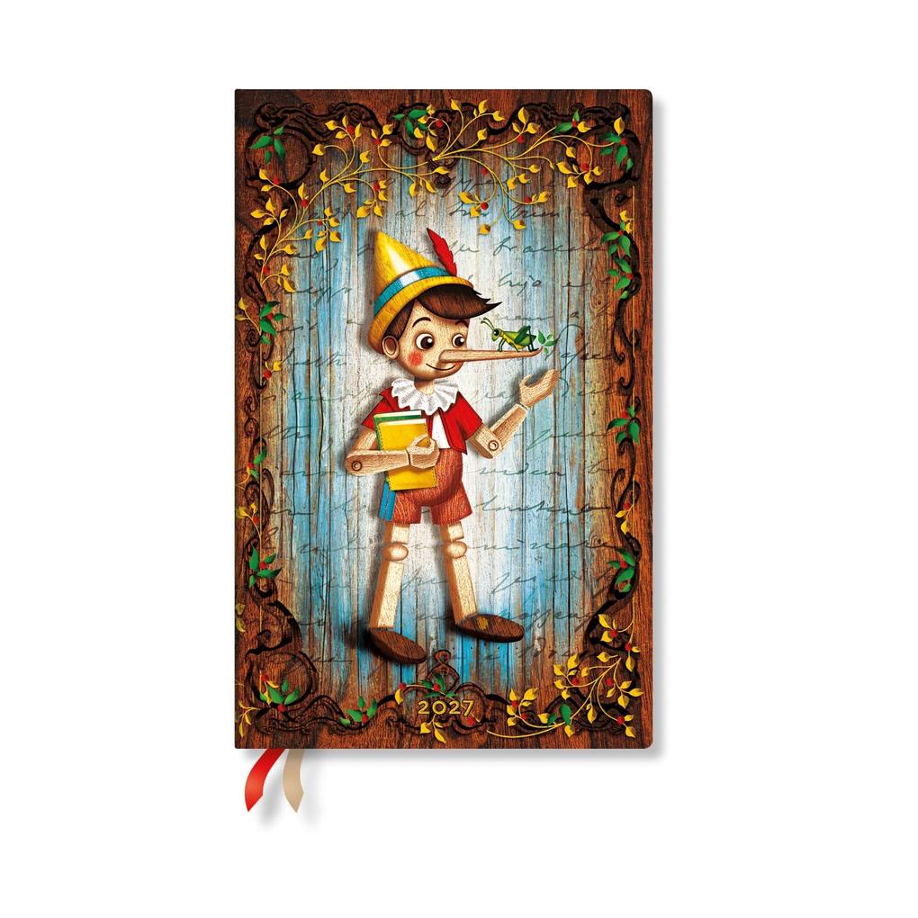2027 Carlo Collodi Pinocchio Maxi Vertical Hardcover 12-Month Weekly Planner 160pg 100gsm by Paperblanks (Fairy Tale Collection)