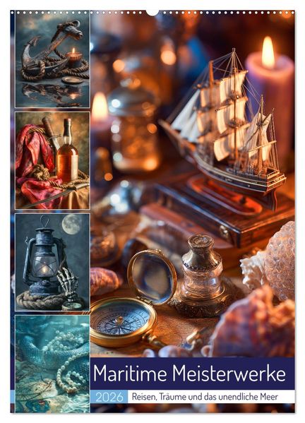 Maritime Meisterwerke (Wandkalender 2026 DIN A2 hoch) CALVENDO Monatskalender