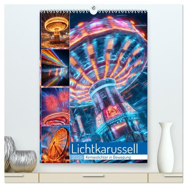 Lichtkarussell (hochwertiger Premium Wandkalender 2026 DIN A2 hoch) Kunstdruck in Hochglanz
