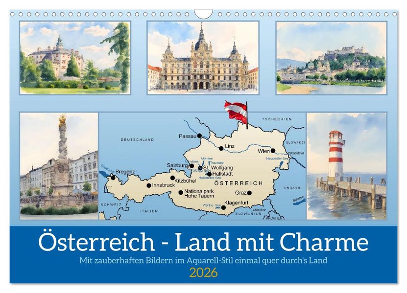 Österreich - Land mit Charme (Wandkalender 2026 DIN A3 quer) CALVENDO Monatskalender