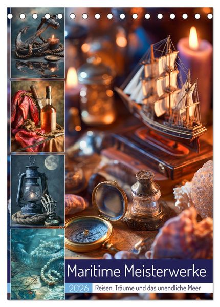 Maritime Meisterwerke (Tischkalender 2026 DIN A5 hoch) CALVENDO Monatskalender
