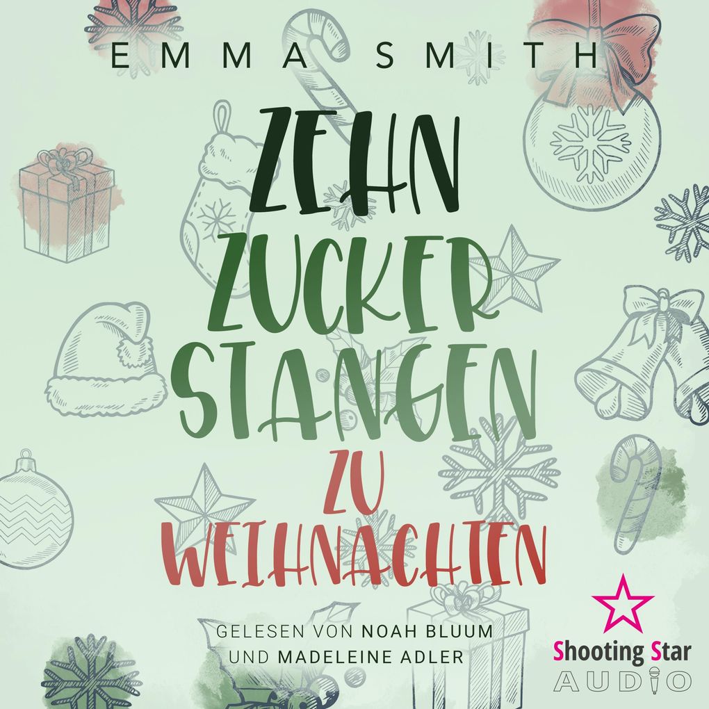 Zehn Zuckerstangen zu Weihnachten