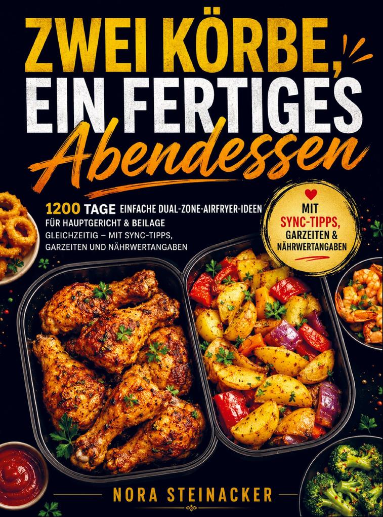 Zwei Körbe ein fertiges Abendessen
