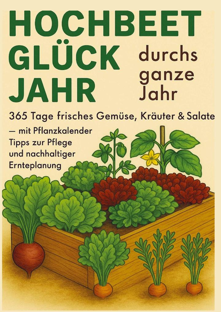 Hochbeet-Glück durchs ganze Jahr - 365 Tage frisches Gemüse Kräuter & Salate - mit Pflanzkalender Tipps zur Pflege und nachhaltiger Ernteplanung