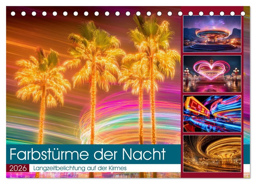 Farbstürme der Nacht (Tischkalender 2026 DIN A5 quer) CALVENDO Monatskalender