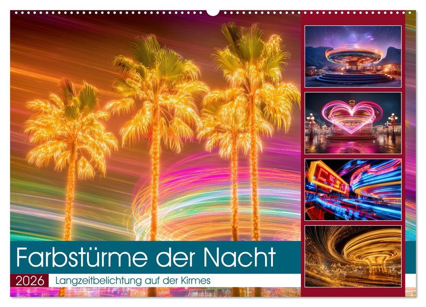 Farbstürme der Nacht (Wandkalender 2026 DIN A2 quer) CALVENDO Monatskalender