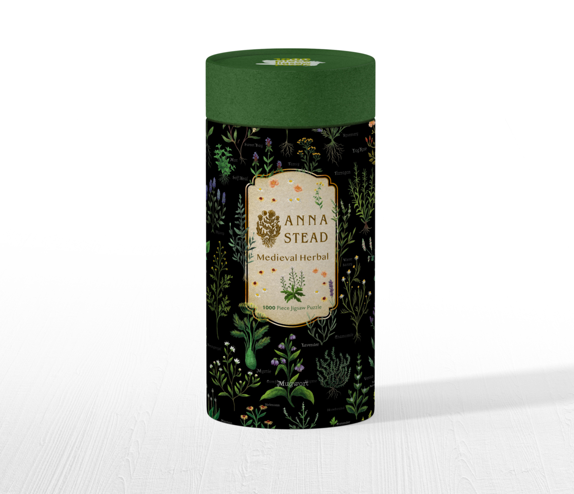 Adult Cylinder Jigsaw Puzzle Anna Stead: A Medieval Herbal