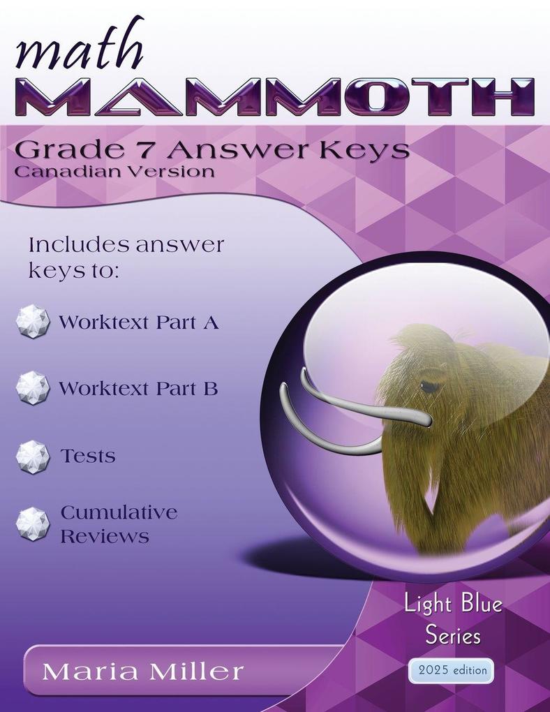 Math Mammoth Grade 7 Answer Keys Canadian Version