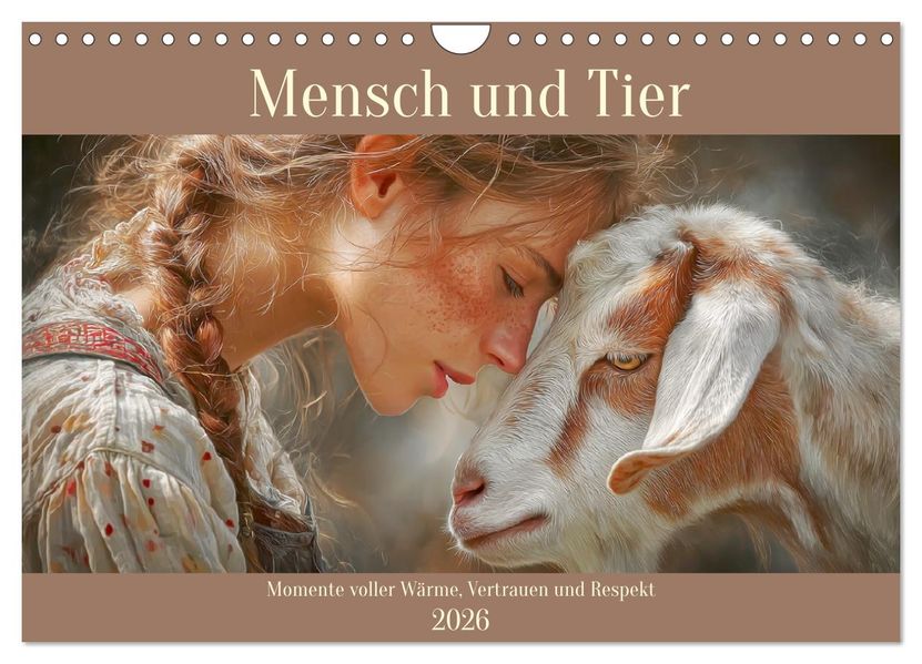 Mensch und Tier. Momente voller Wärme Vertrauen und Respekt (Wandkalender 2026 DIN A4 quer) CALVENDO Monatskalender