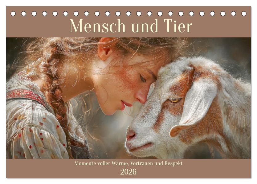 Mensch und Tier. Momente voller Wärme Vertrauen und Respekt (Tischkalender 2026 DIN A5 quer) CALVENDO Monatskalender