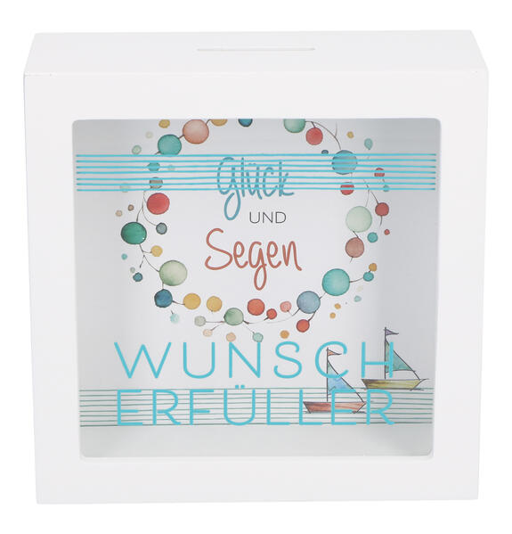 Wunscherfüller als Bilderrahmen-Spardose 'Glück und Segen' 14×14×55 cm
