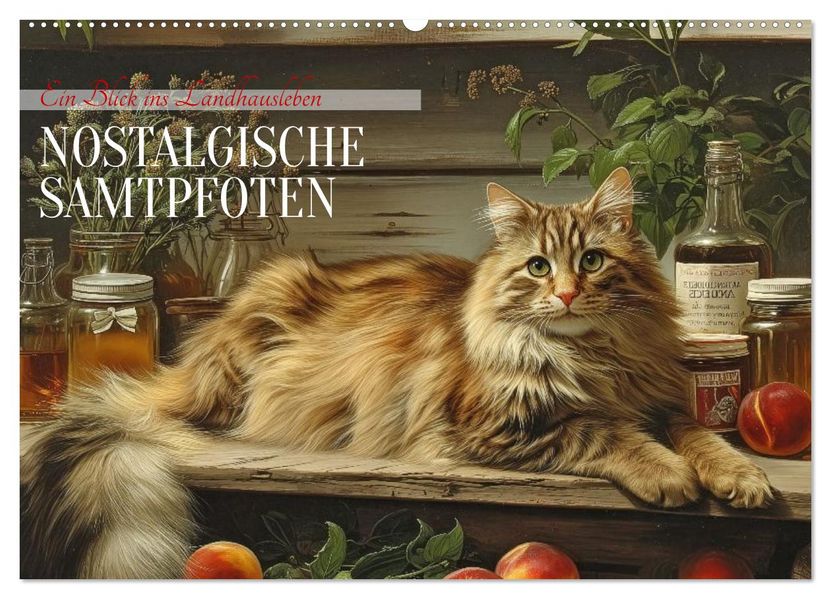 Nostalgische Samtpfoten (Wandkalender 2026 DIN A2 quer) CALVENDO Monatskalender