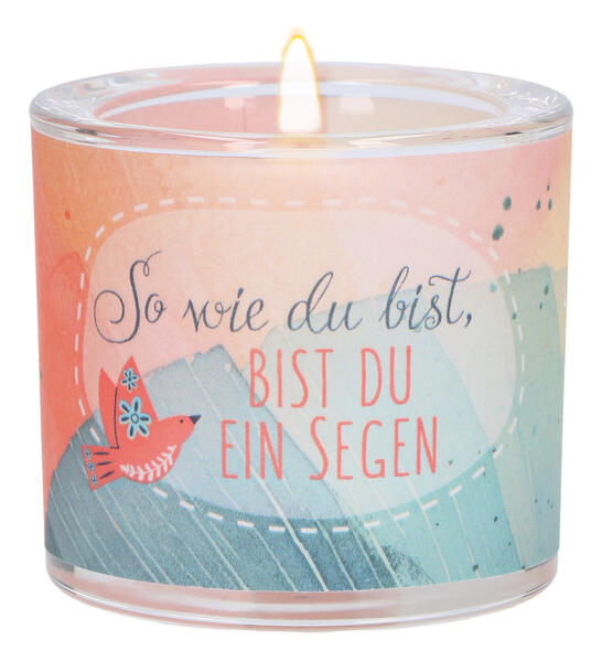LichtMoment 'So wie du bist' Glas-Windlicht mit Taube