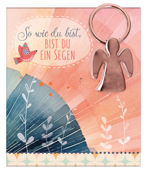 Engel-Schlüsselanhänger aus roségoldfarben Metall