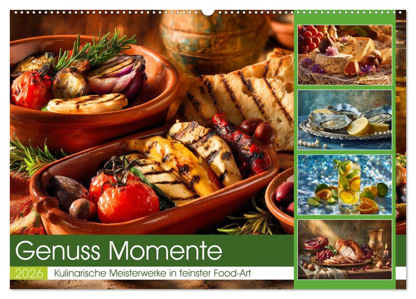 Genuss Momente (Wandkalender 2026 DIN A2 quer) CALVENDO Monatskalender